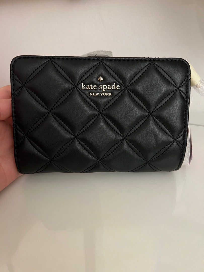 Kate Spade New York Natalia Medium Bifold Wallet Black, Women's Fashion