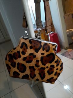 Kaynn leopard leather mini sling bag
