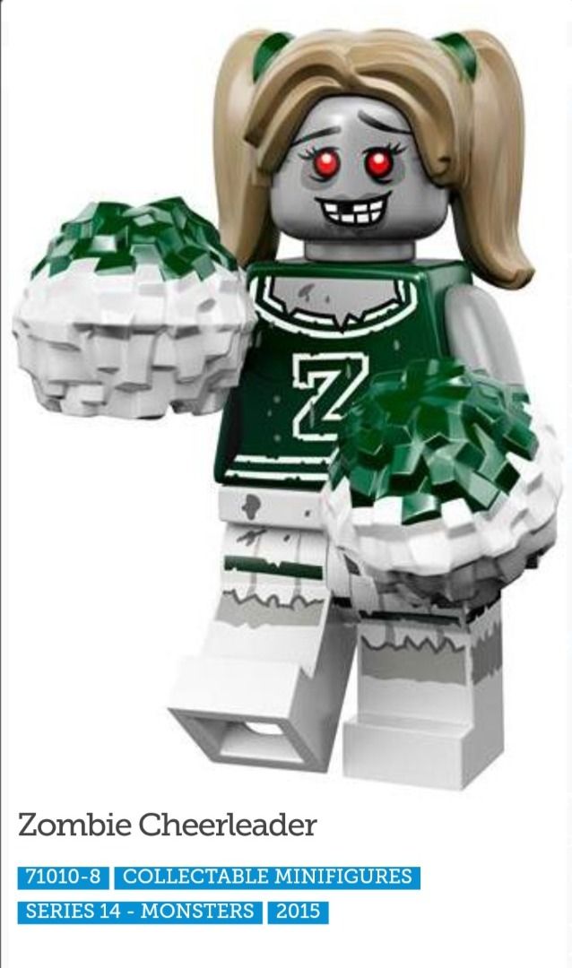 Lego 71010COL148 Zombie Cheerleader with pompoms / 殭屍啦啦隊長