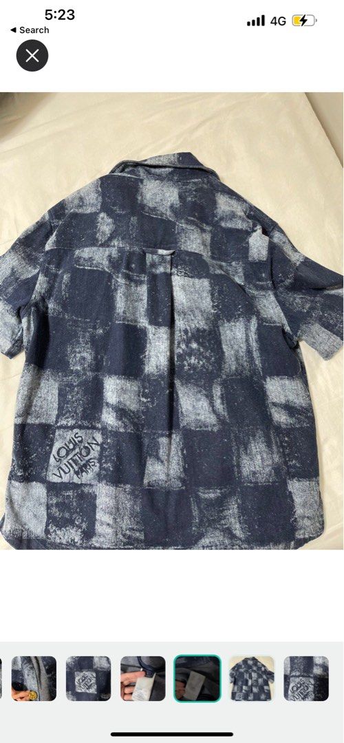 LV 2021 Striped Monogram Workwear Denim Shirt, Men's Fashion, Tops & Sets,  Tshirts & Polo Shirts on Carousell