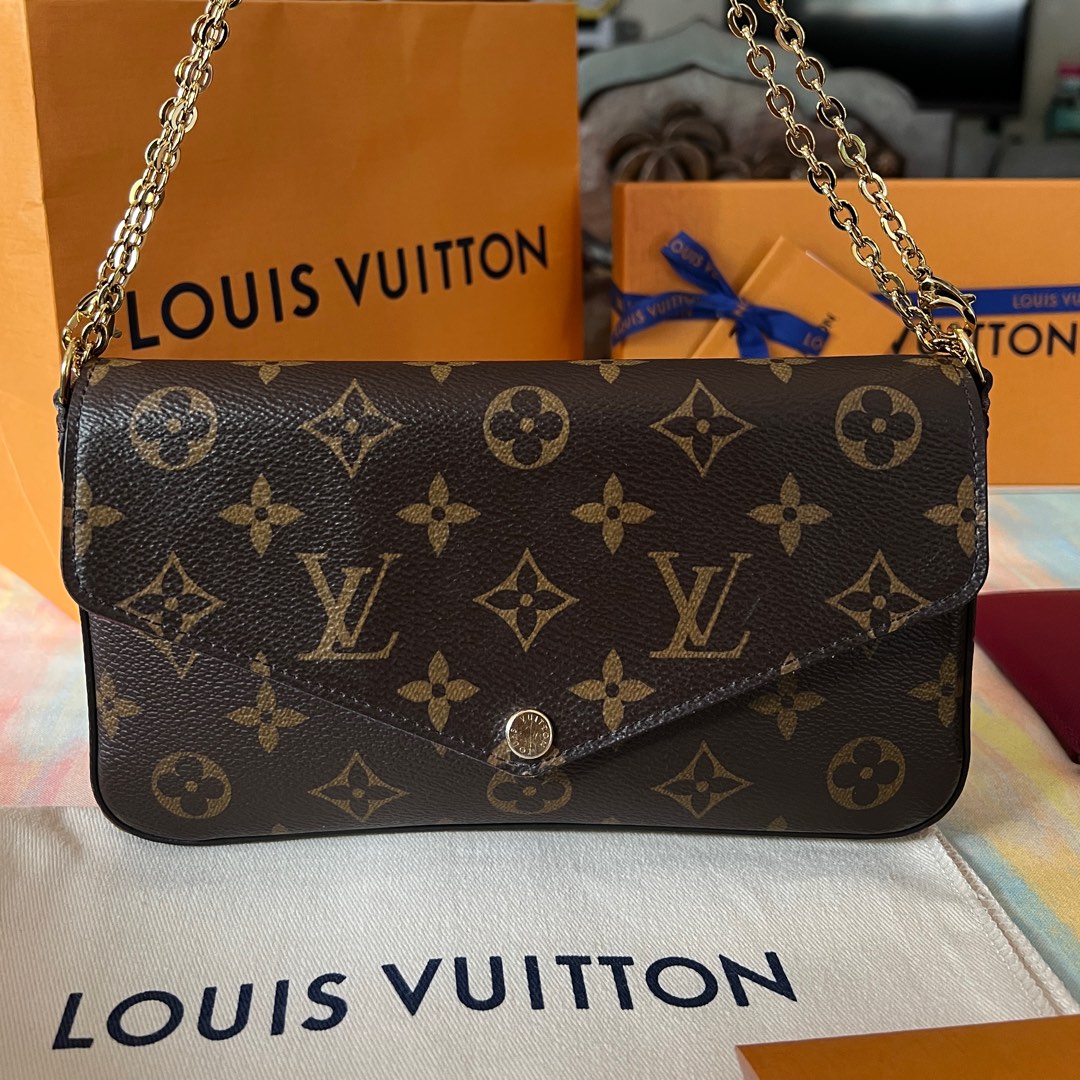 Louis Vuitton, Bags, Louis Vuitton Fuchsia Grained Calfskin Felicie  Pochette Card Holder Insert