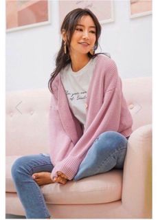 Lovet CAROL KNITTED BUTTON CARDIGAN (bubblegum pink) NEW SIZE Free