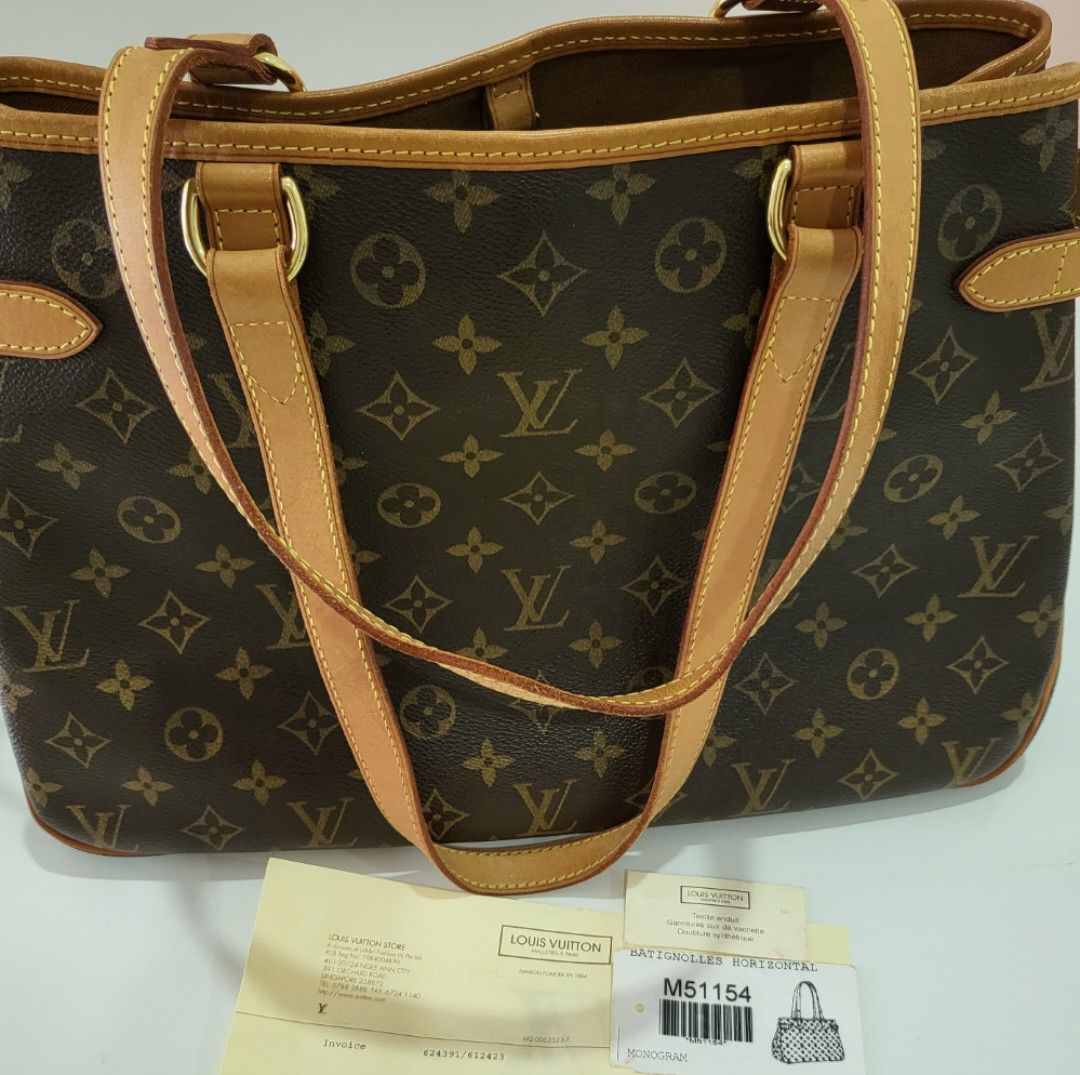 LOUIS VUITTON Batignolles Horizontal Tote Bag Monogram M51154, Luxury, Bags  & Wallets on Carousell