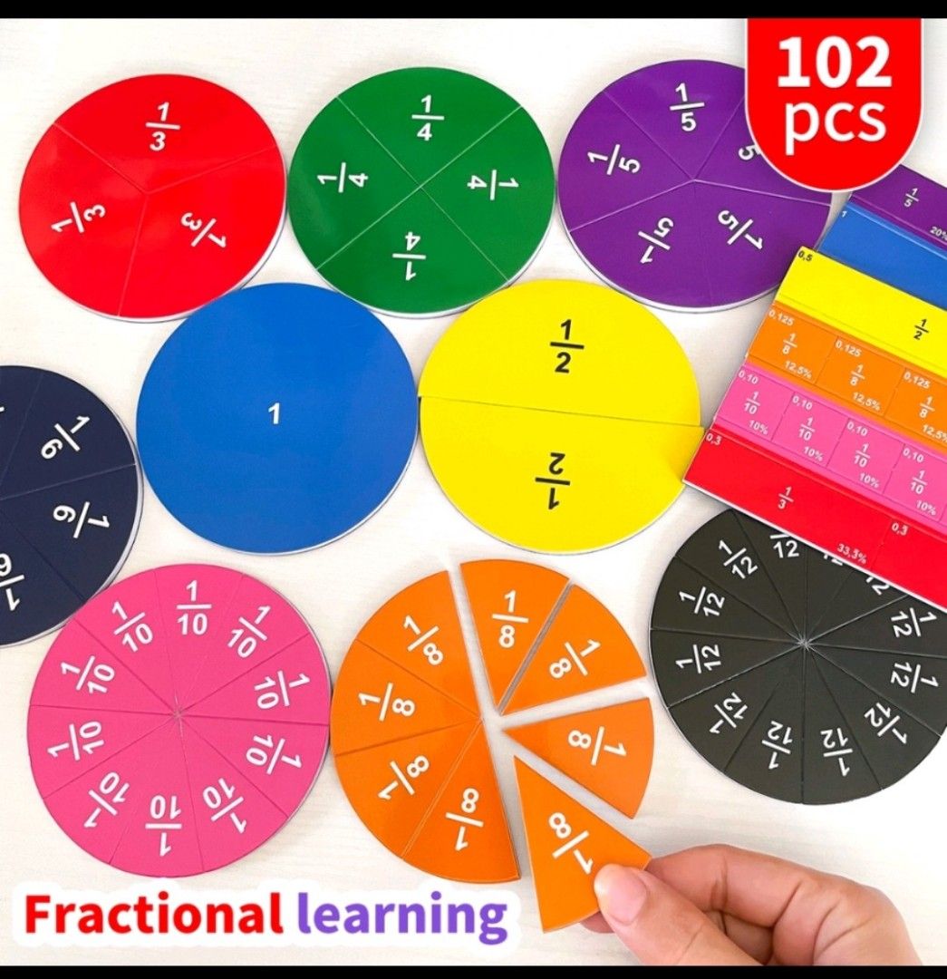 Fraction Tiles & Fraction Circle Math Set, Hobbies & Toys