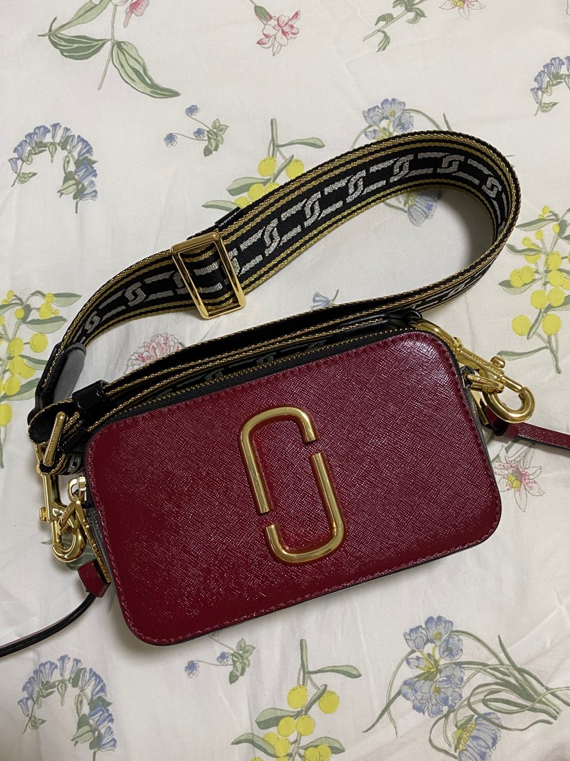 Marc Jacobs Snapshot Bag Maroon White Grey Women s Fashion Bags