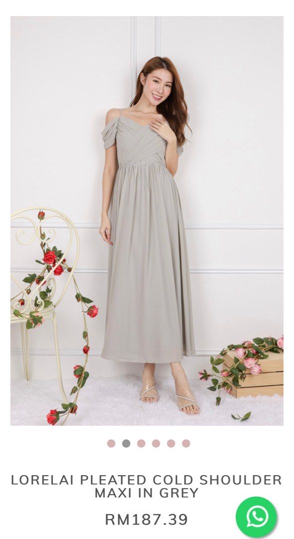 Pleated cold shoulder dress sales