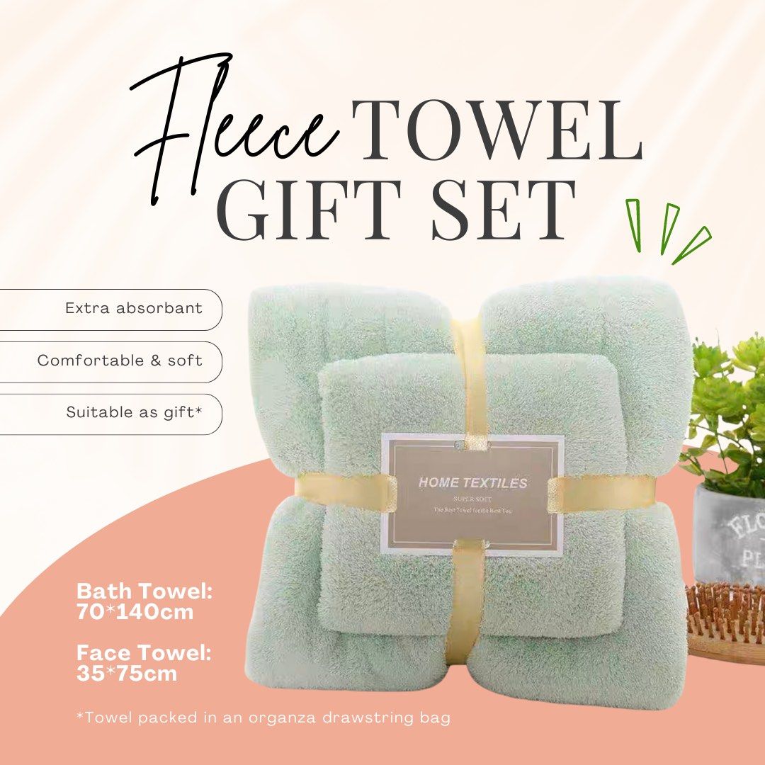 CLEARANCE SALE Mint Green Towel Gift Set Furniture Home Living