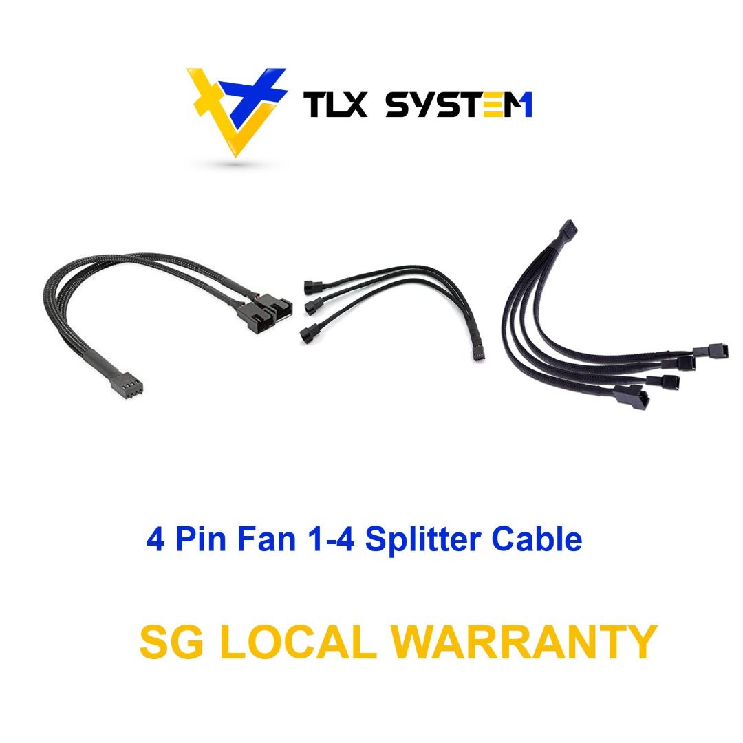 Motherboard fan 4 PIN one point to two splitter cable computer fan line ...