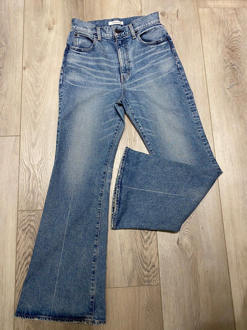 Moussy MVS Flare 藍色牛仔褲喇叭褲(27), 她的時尚, 褲＆裙, 牛仔褲