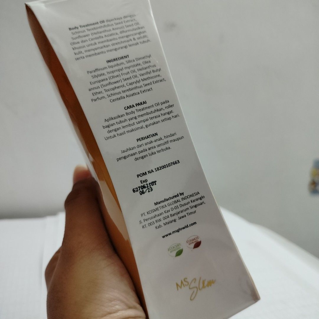 Ms Glow body treatment oil minyak pembakar lemak New, Kesehatan