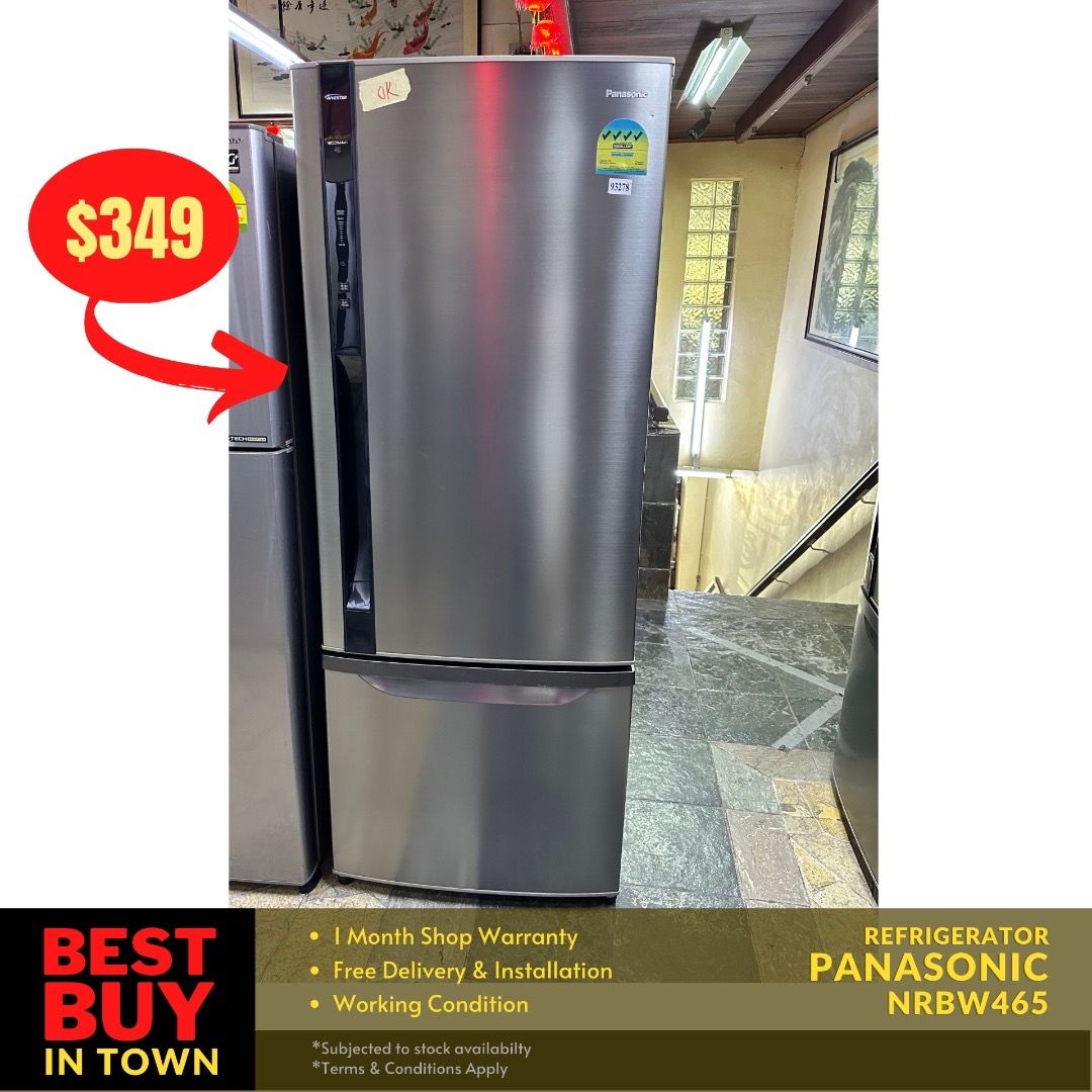 MUST BUY! PANASONIC 368L Refrigerator NR-BW465XSSG (93278), TV