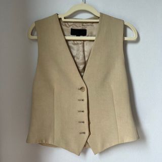 Nili Lotan Beige Twill Wool Blend Vest