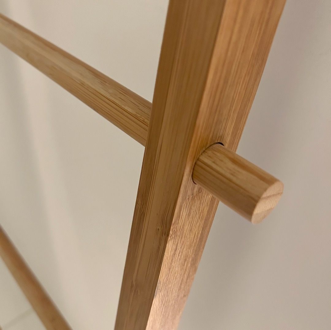 Nordic / Japanese Wooden Ladder Bathroom Hanger Towel Rack, Furniture ...