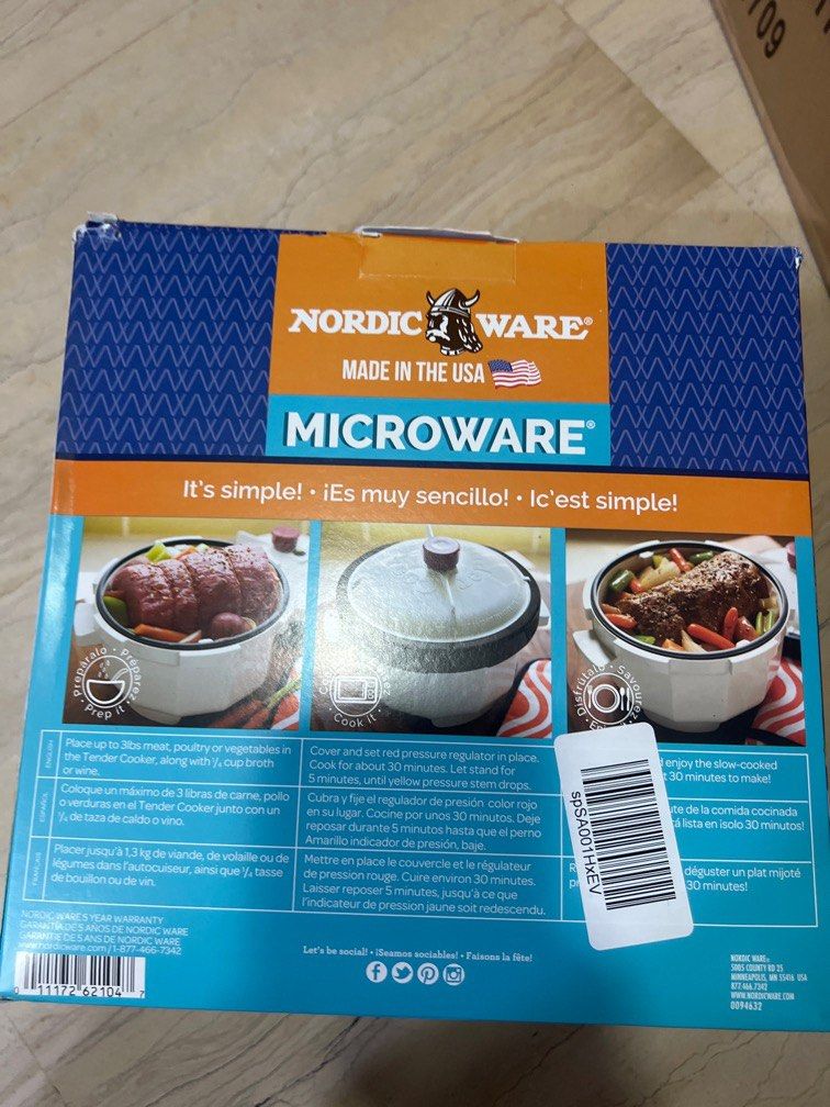 Nordic Ware Microwave Tender Cooker 2.5 Quart, TV & Home Appliances