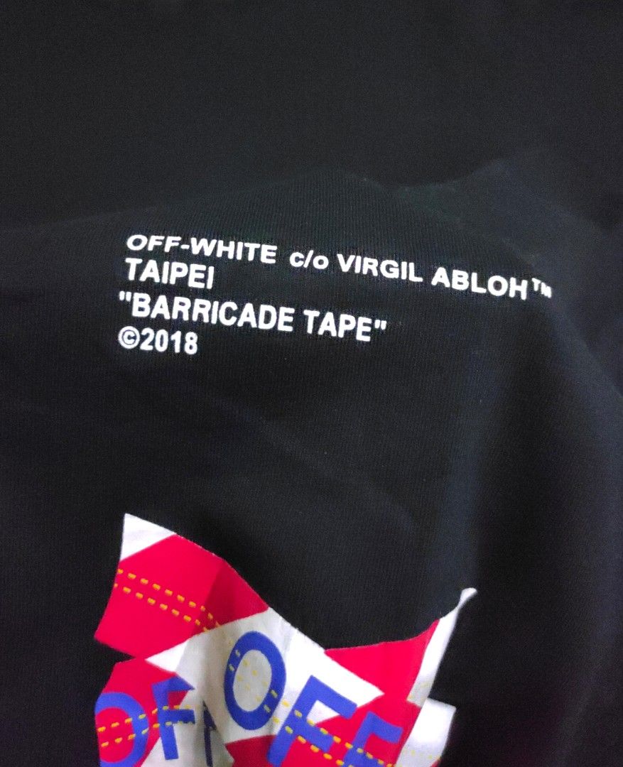 Off white hot sale barricade tape hoodie