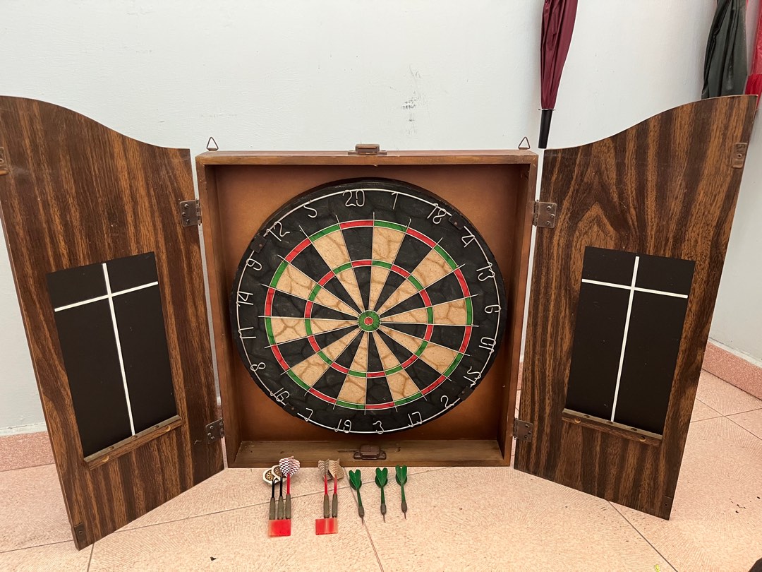 Old Dart Board w Wooded Hobbies & Toys, Toys & Games on Carousell