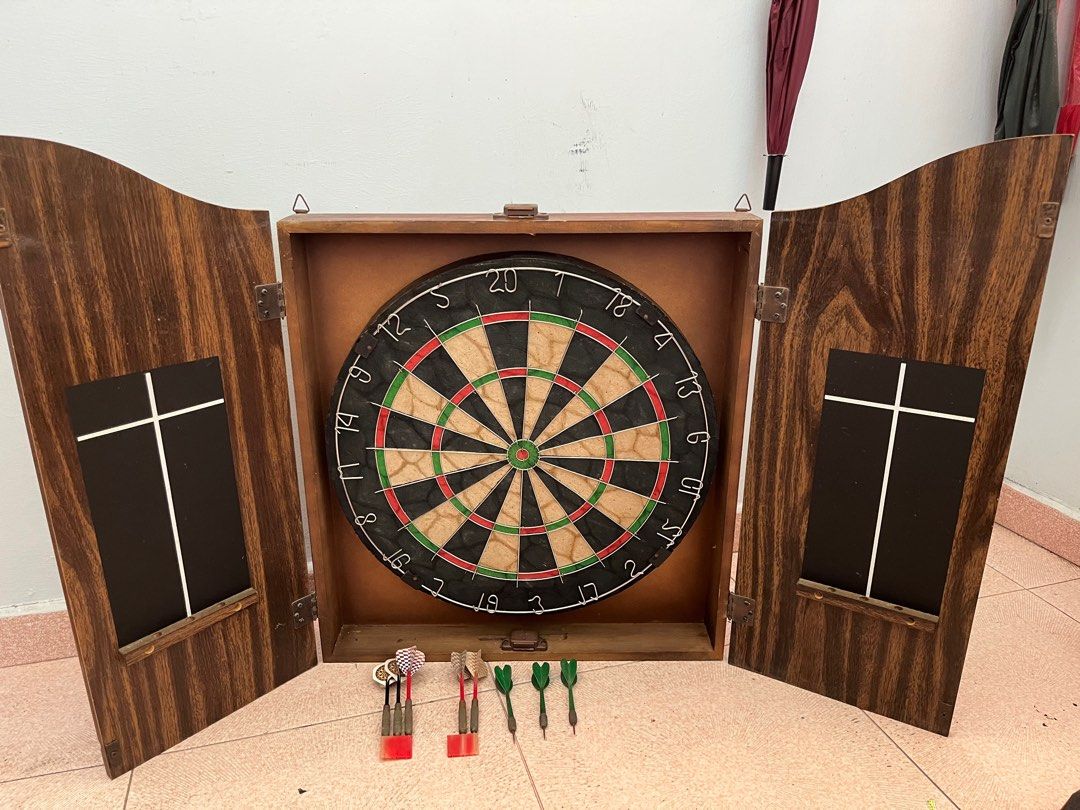 Old Dart Board w Wooded Hobbies & Toys, Toys & Games on Carousell