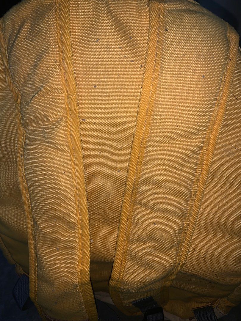 Original CAT Backpack (Category: Backpacks) located in San Mateo. Submitted by gypcccx (Listing ID 1226800765, Image 3). Description: Selling Original CAT Backpack in Yellow. -No zipper in front pocket. -Working zipper for main compartment. - No inside backpack flaws - See pictures for outside flaws..