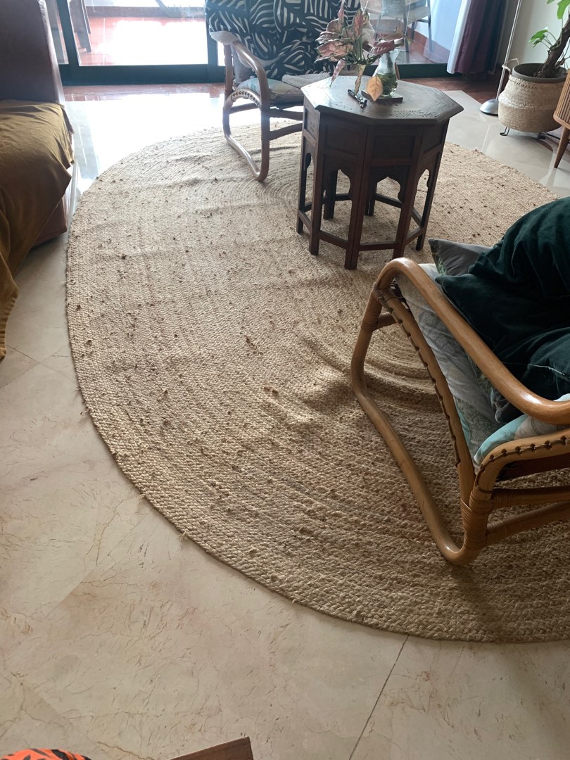 Oval Jute Rug, Furniture & Home Living, Home Decor, Carpets, Mats & Flooring on Carousell