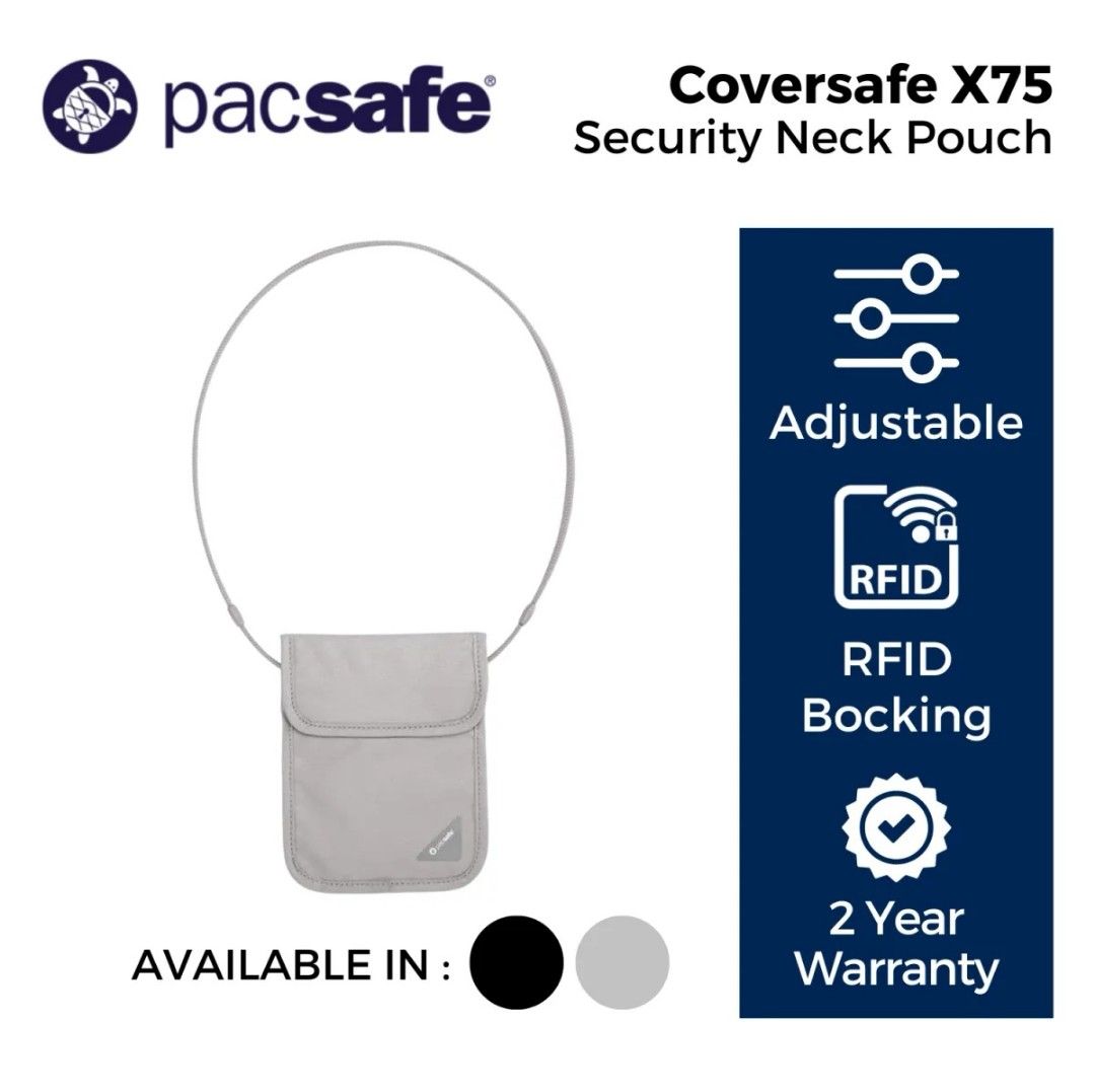 Pacsafe Coversafe X75 RFID Blocking Security Neck Pouch