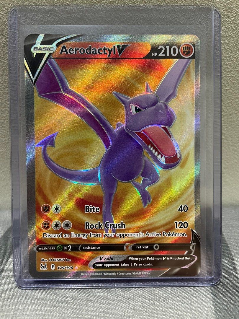  Pokemon - Aerodactyl V - 179/196 Lost Origin Full Art Card :  Toys & Games