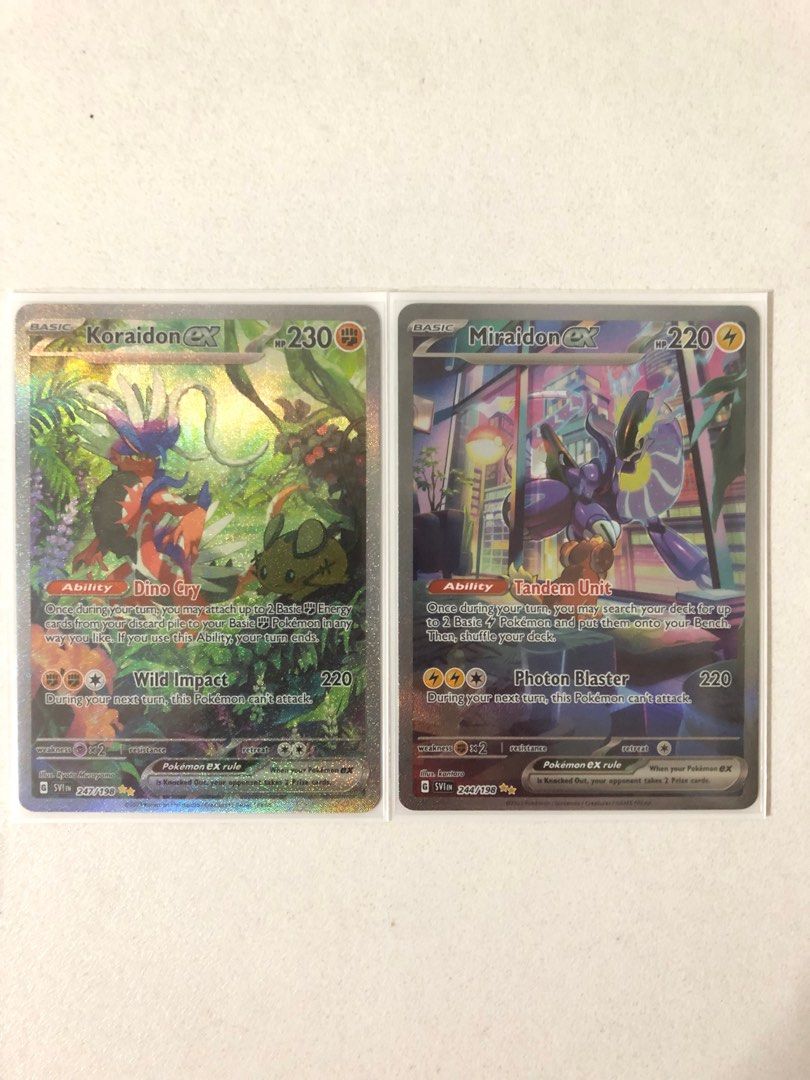 Pokemon TCG Scarlet & Violet - Gold Rare Miraidon EX, Hobbies & Toys, Toys  & Games on Carousell