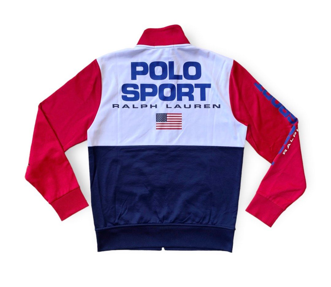 POLO SPORT RALPH LAUREN MULTICOLOR FLEECE TRACK JACKET PIT 20.5