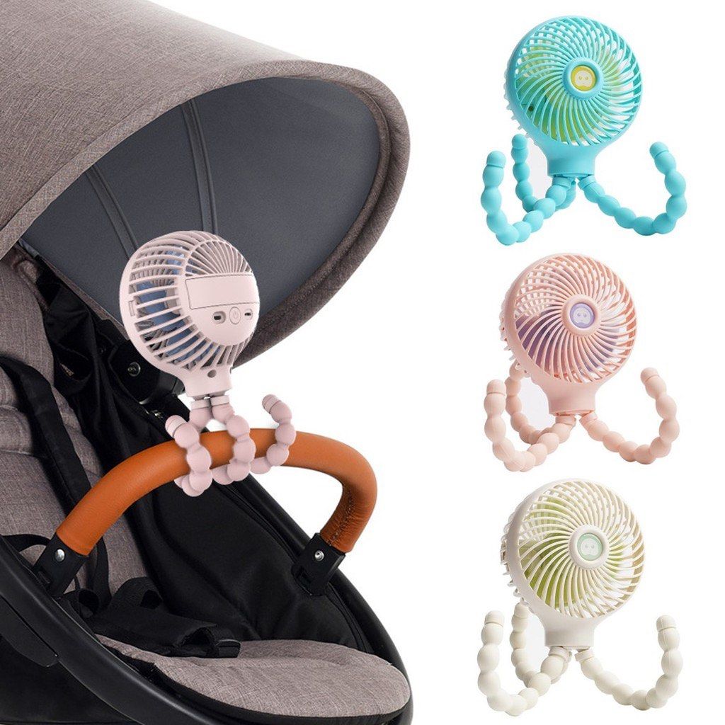 Portable Mini USB Fan Handheld Stroller Fan Octopus Fan Flexible