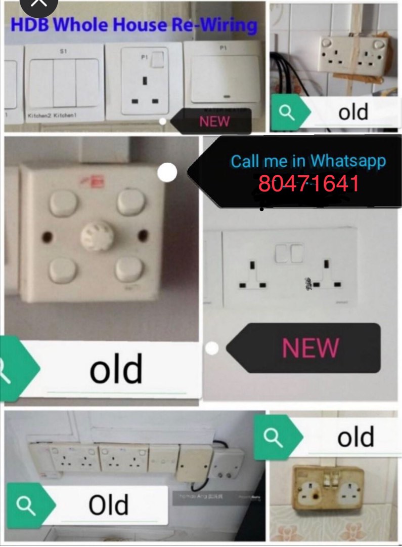 Power socket & switch Light/Fan replace New one installation, TV & Home