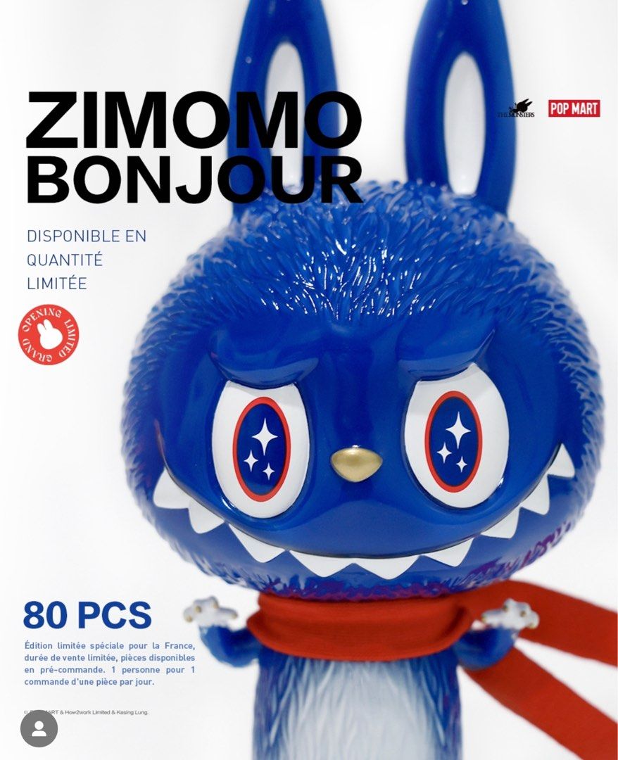 In Stock] Pop Mart x How2Work Zimomo Bonjour (France