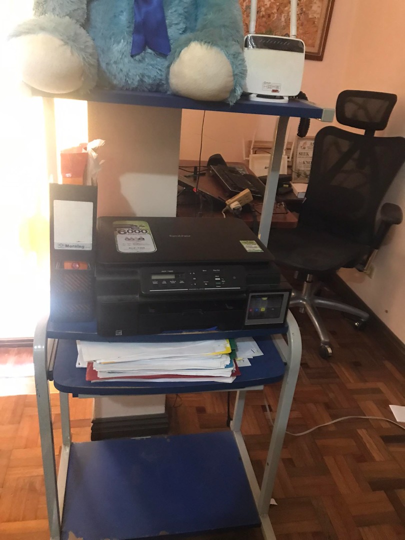 Printer Brother -model DCP-T300 and computer table (made of metal) for ...