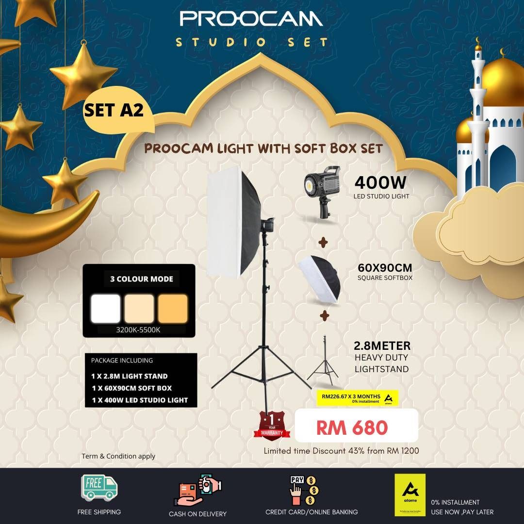 Proocam Studio Lighting Support Kit Monolight 400W Backdrop Cloth Light ...