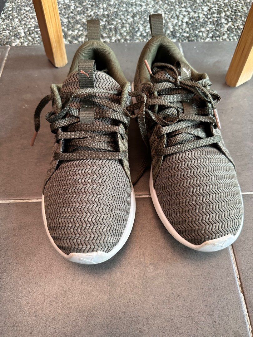 Puma shoes olive green deals