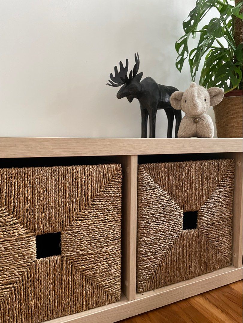 Rattan storage basket IKEA Kallax, Furniture & Home Living, Furniture, Shelves, & Racks