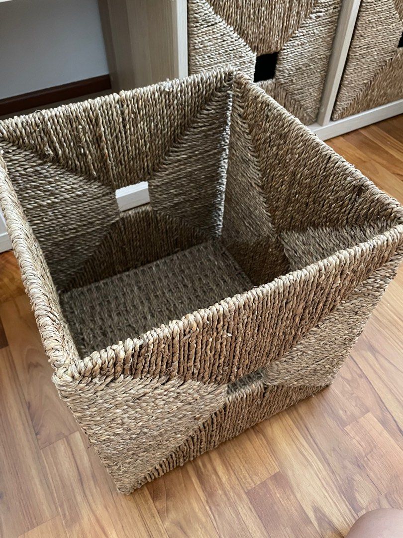 Rattan storage basket IKEA Kallax, Furniture & Home Living, Furniture