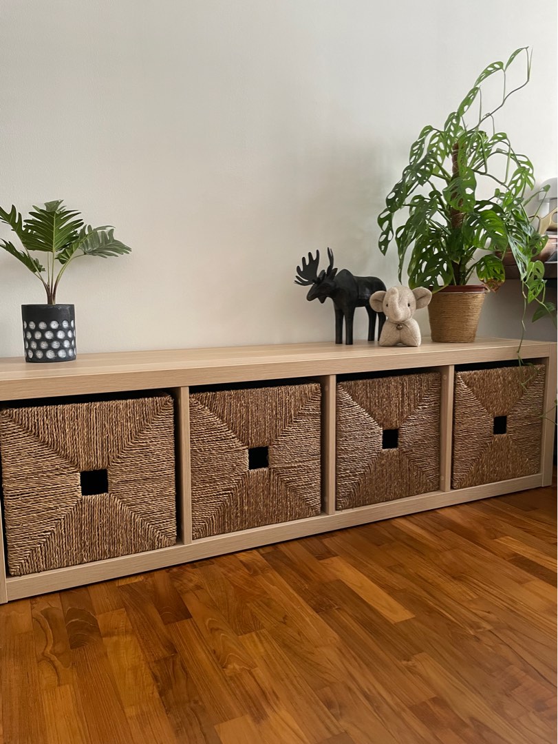 Rattan storage basket IKEA Kallax, Furniture & Home Living, Furniture, Shelves, & Racks