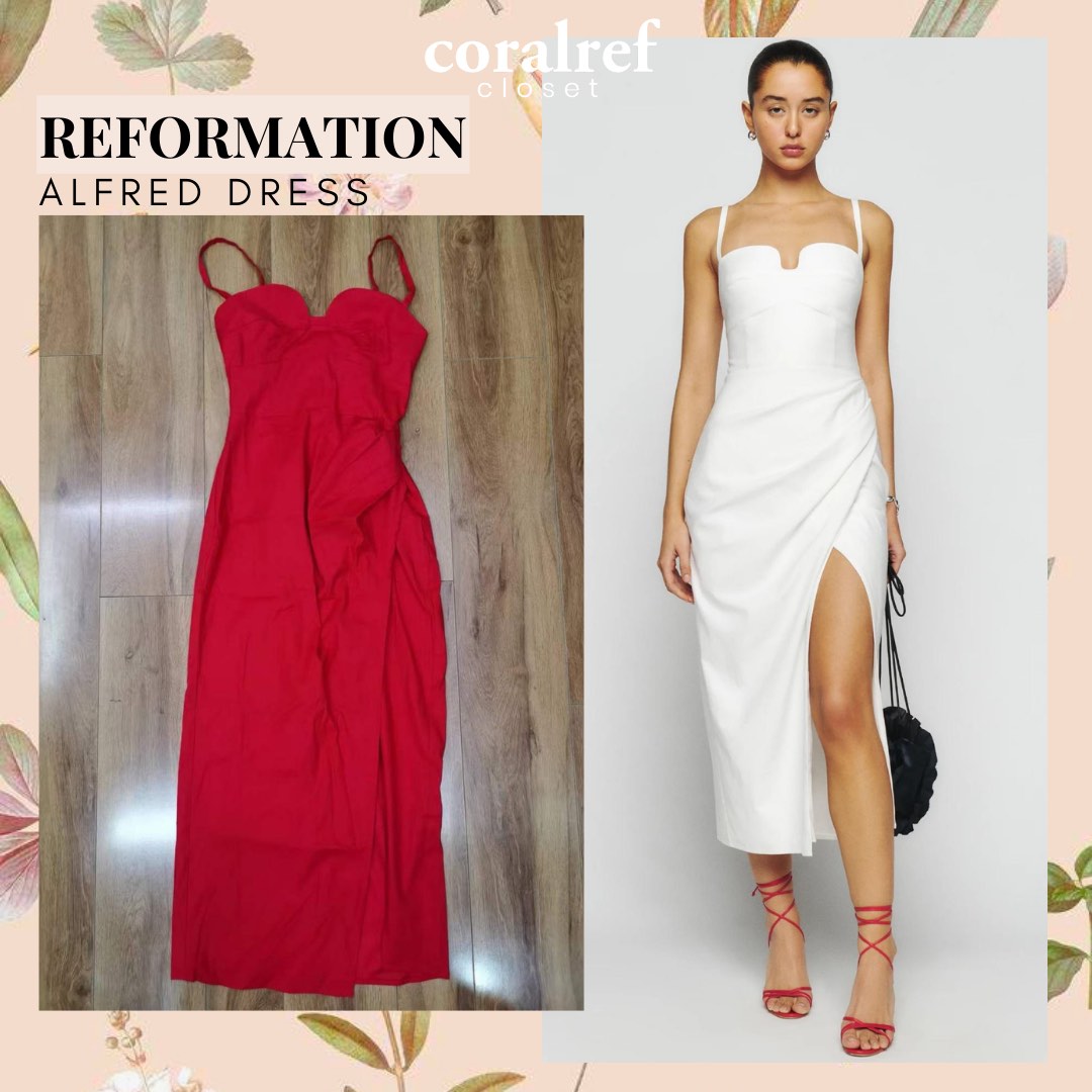 Reformation cherry red outlet butterfly dress
