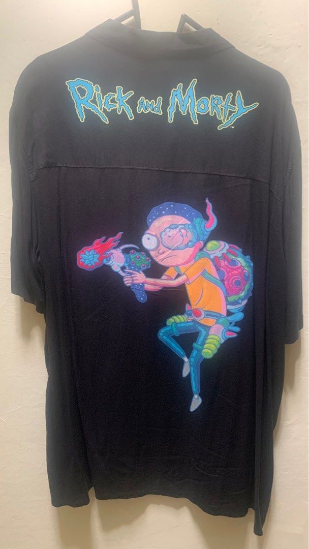 Rick and Morty Patterned Resort Shirt, Fesyen Pria, Pakaian