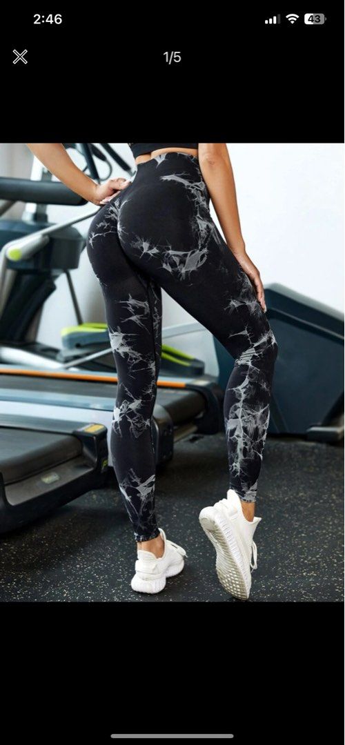 Shein Seamless Tie Dye Leggings, Women's Fashion, Activewear on Carousell