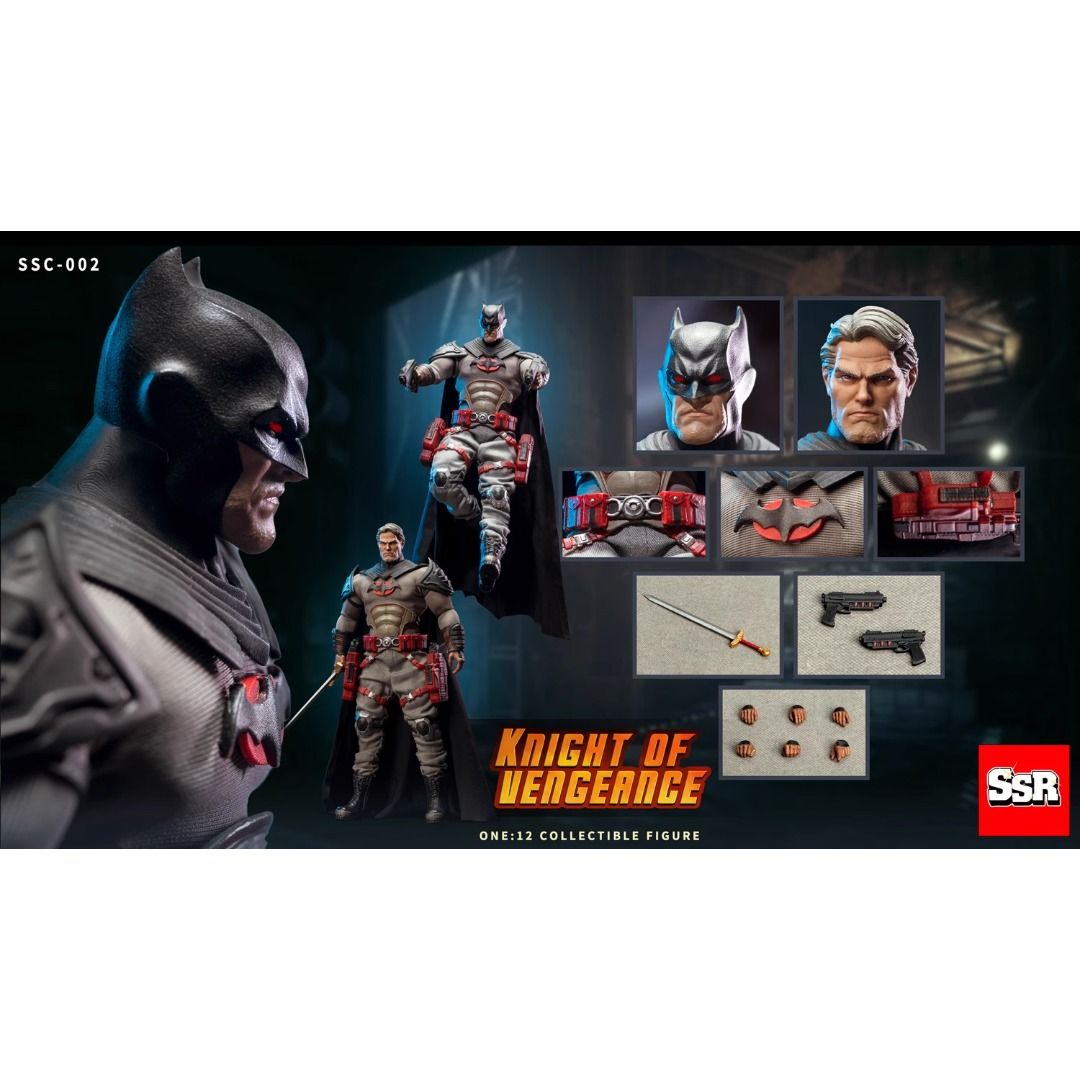 SSR SSC002 Batman KNIGHT OF VENGEANCE 2 Heads 1/12 Scale Figure Model Toy,  Hobbies & Toys, Toys & Games on Carousell