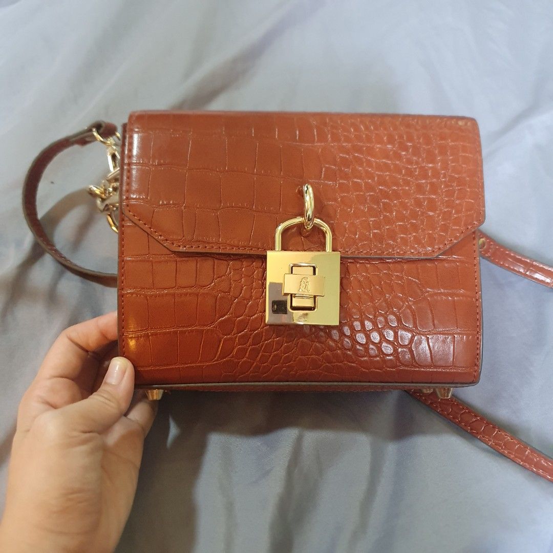 Steve Madden Bcher dome crossbody bag in cognac croc - ShopStyle