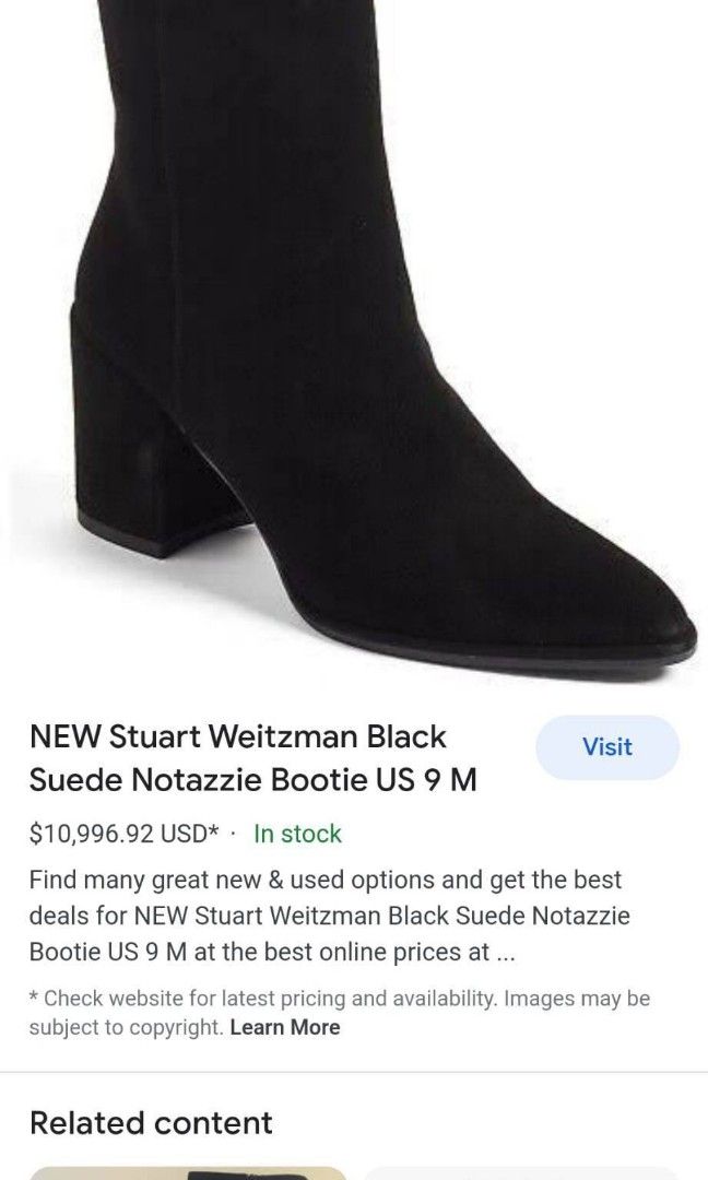 Stuart Weitzman Black suede notazzie boots