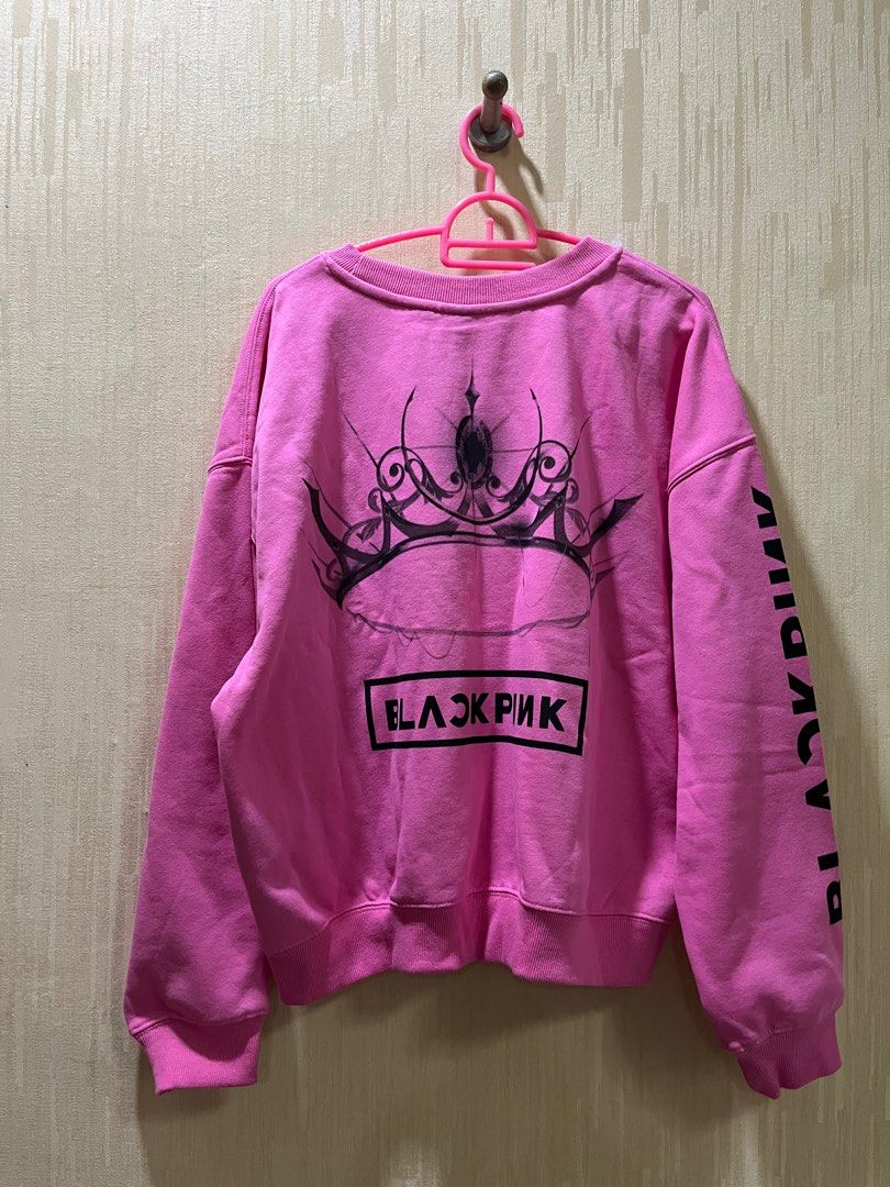 Jaket Blackpink Sweater Crop Blackpink Blackpink Black Hoodie H