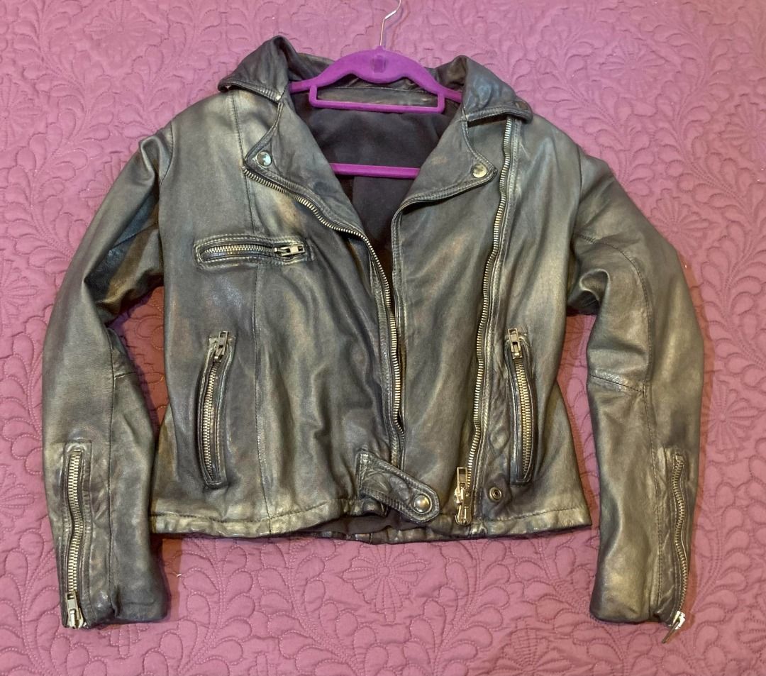 Gold leather jackets on sale