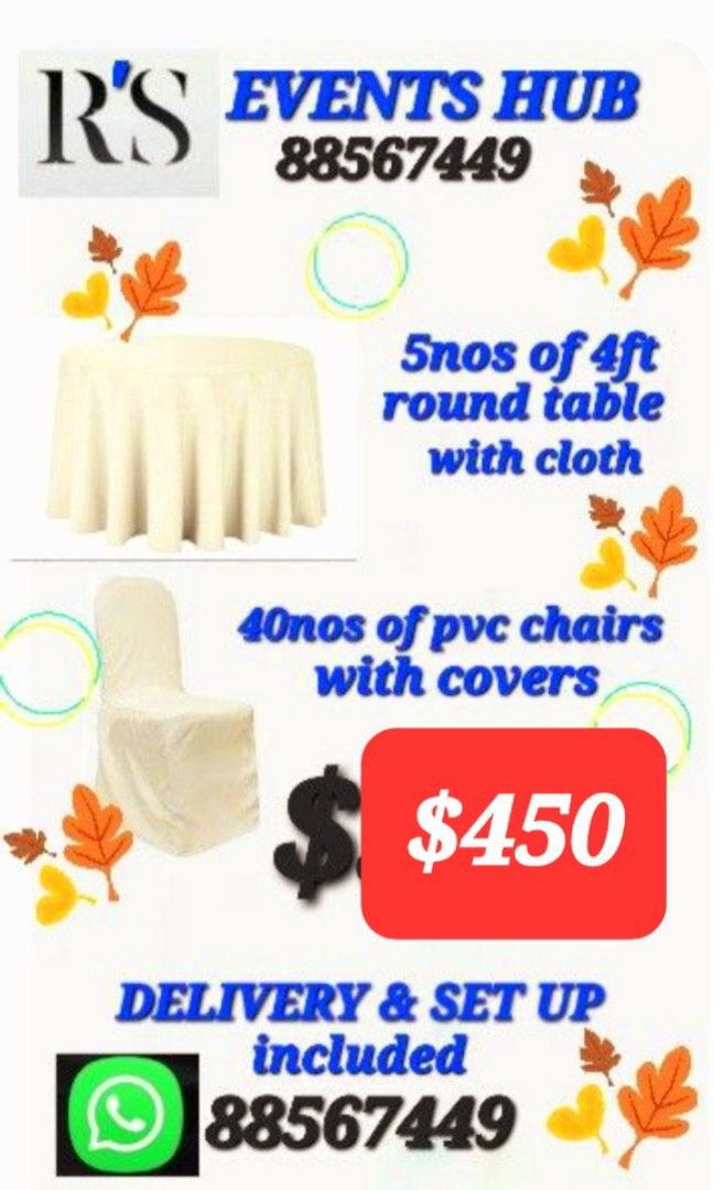 Tables & chairs rental, Lifestyle Services, Event & Party Services on