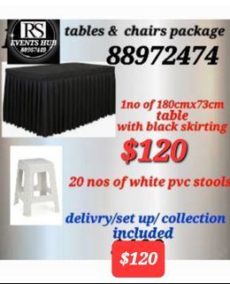 Tables & chairs rental & chauffing dish