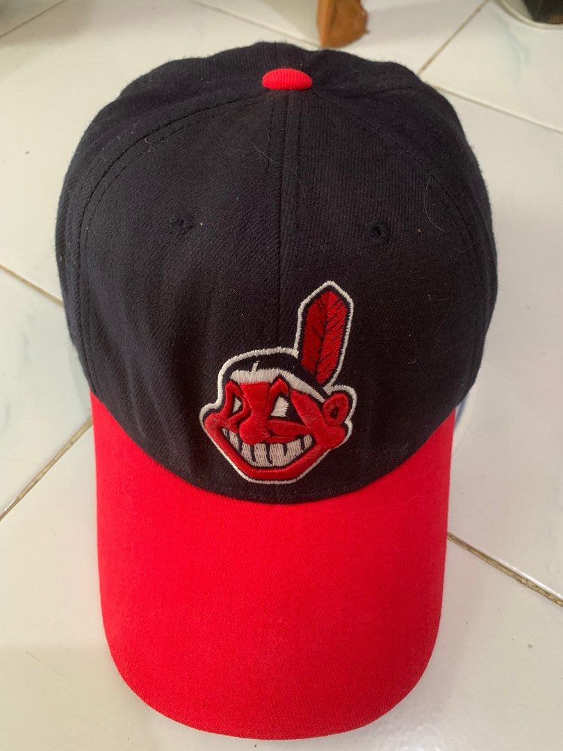 Topi mlb indians fesyen pria aksesoris topi di carousell