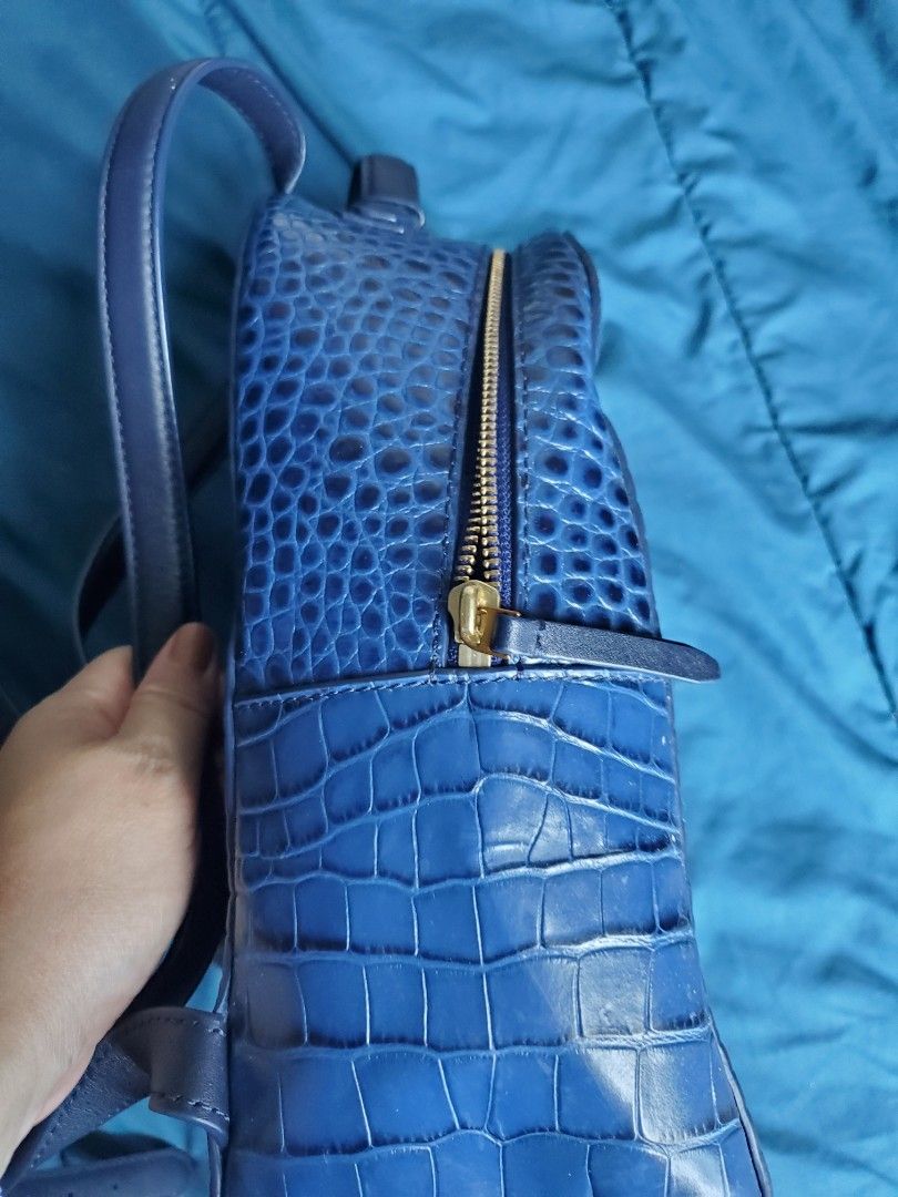 Tory Burch Croc Embossed Backpack, Luxury, Bags & Wallets on Carousell
