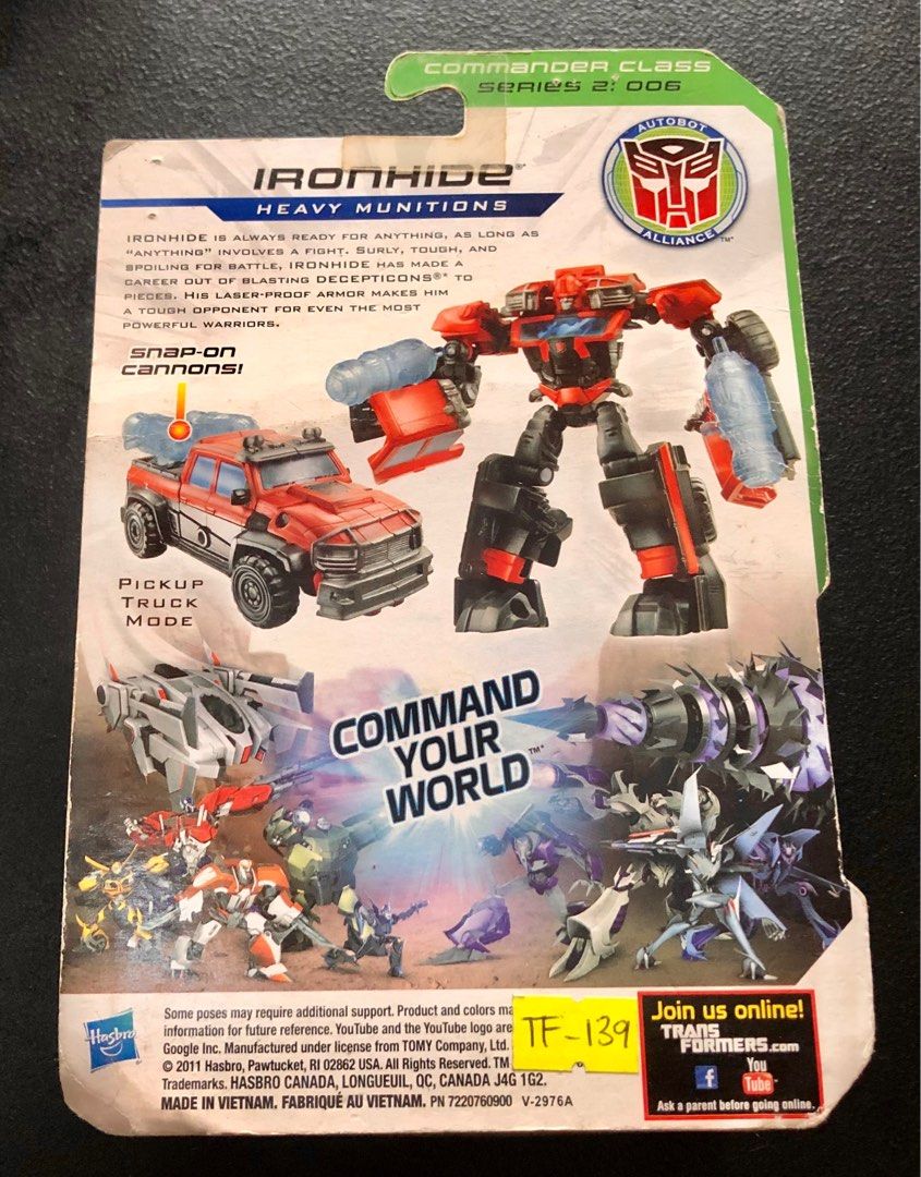 Transformers Prime Cyberverse Ironhide Commander Class, Hobbies & Toys
