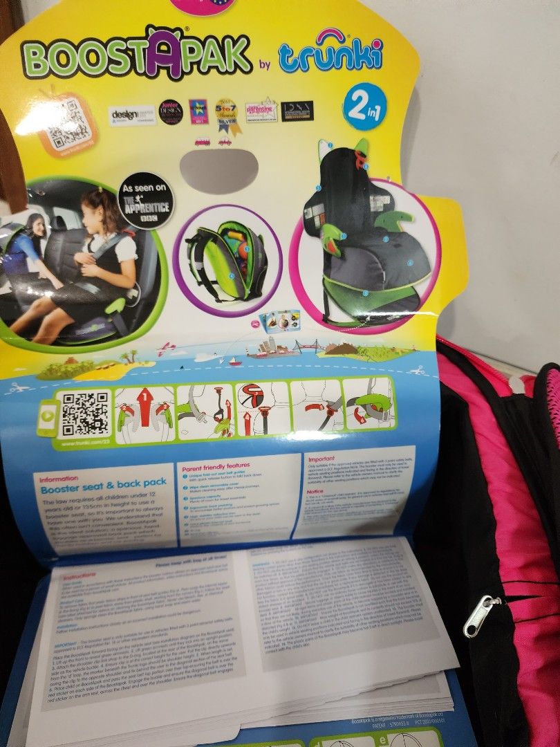 TRUNKI Boost a Pak car seat booster backpack Babies Kids Going Out Car Seats on Carousell